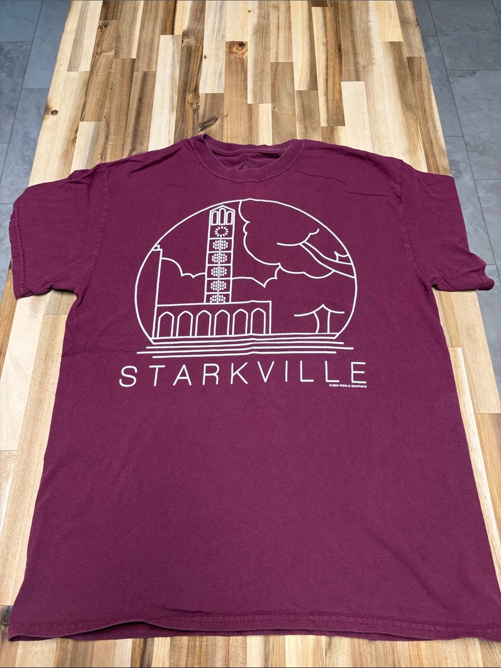 Maroon Starkville Chapel of Memories Graphic Tee